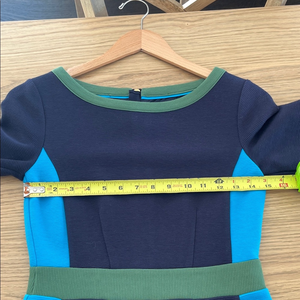 Boden Navy and Teal Long Sleeve Dress - Picture 6 of 8